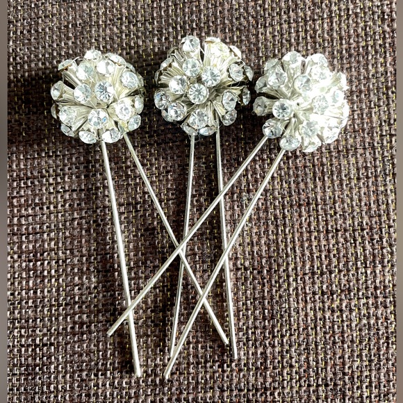 Jewelled Metal Hair Pins - Picture 1 of 2